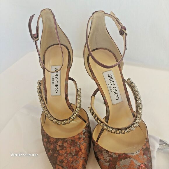 Jimmy Choo Bobbie Heels Shoes Brand New w/ box Sz 39 Rhinestones - Picture 3 of 15